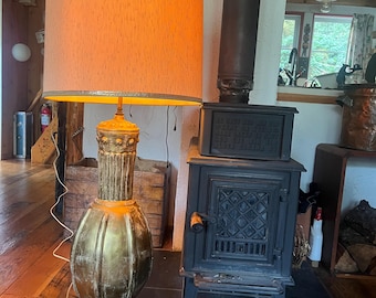 Large floor lamp in plaster 1960s mcm gigundo massive and impressive