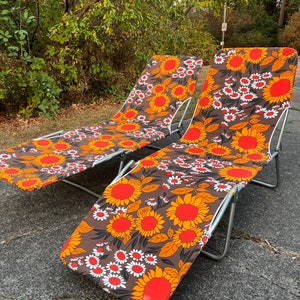 Pick up only.. MCM patio recliners Pair of swingin sixties psychedelic aluminum loungers 1960s vintage adjustable