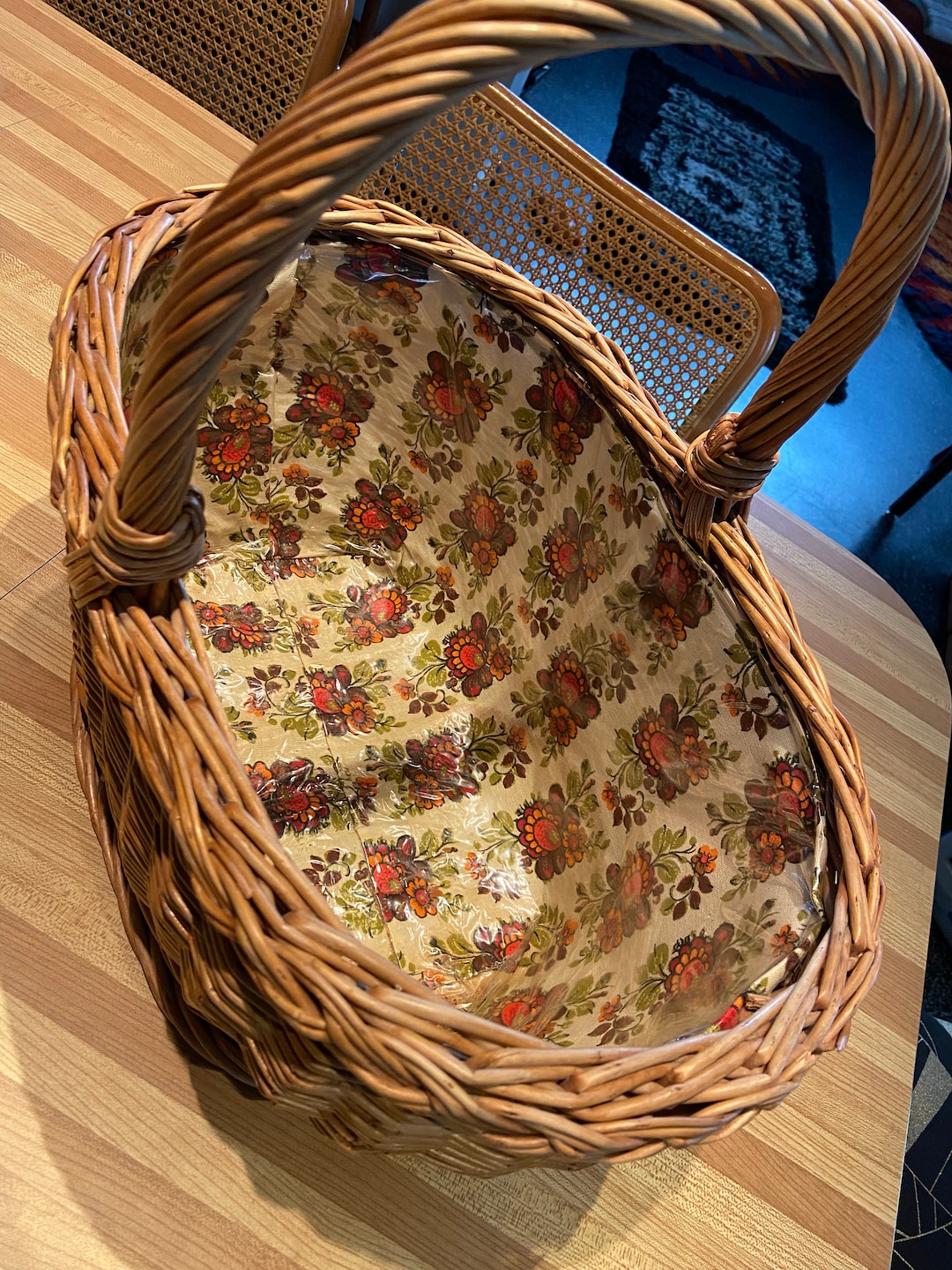 1960s Sturdy Red Riding Hood Basket Mid Century Quality Etsy