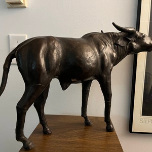 MCM 1940s leather ox made in India with glass eyes