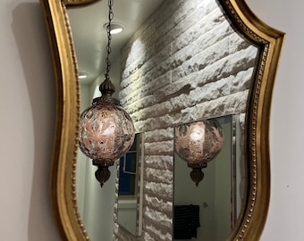 Mid century Hollywood Regency mirror gilded plaster 1960s the real deal not cheap made in you know where