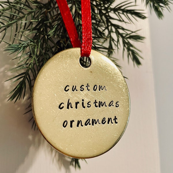 Personalized Ornament | 1.5" Handmade Brass Christmas Decoration | Customizable Gift