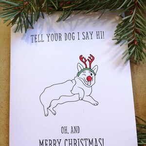 Carte de Noël drôle de chien | Carte pour les Fêtes Dites à votre chien que je lui dis bonjour et que je lui souhaite un joyeux Noël