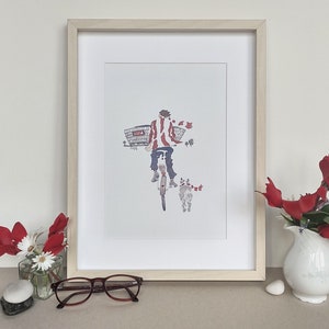 Estampa Zurigorri, Estampas Decorativas, Estampa Aquarela, Decoração de Parede, Estampas Bilbao, Dois Tamanhos, Elena Ciordia