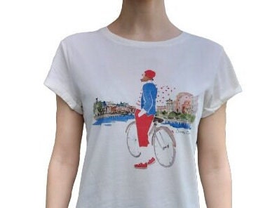 Bilbao Estuary Women's T-shirt, Organic Cotton T-shirt, Original Printed T-shirt, Dress T-shirt, T-shirt, Elena Ciordia