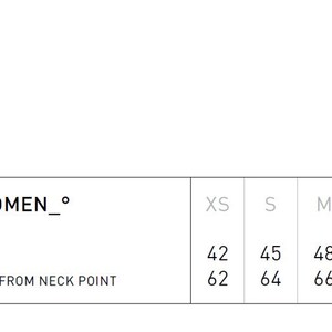 May include: Size chart for a V-neck t-shirt with measurements in inches for half chest and body length from neck point. Sizes include XS, S, M, L, XL, 2XL, and 3XL.