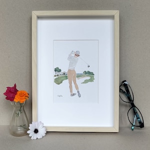 Impressão de dia de golfe, impressões decorativas, impressão em aquarela, decoração de parede, impressões Bizkaia, dois tamanhos, Elena Ciordia