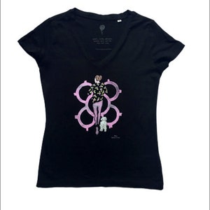 Running Black Bilbao women's T-shirt, Organic cotton T-shirt, Original printed T-shirt, Dress T-shirt, T-shirt, Elena Ciordia image 4