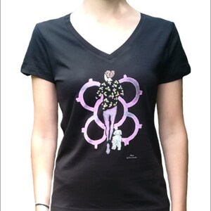 Running Black Bilbao women's T-shirt, Organic cotton T-shirt, Original printed T-shirt, Dress T-shirt, T-shirt, Elena Ciordia image 2