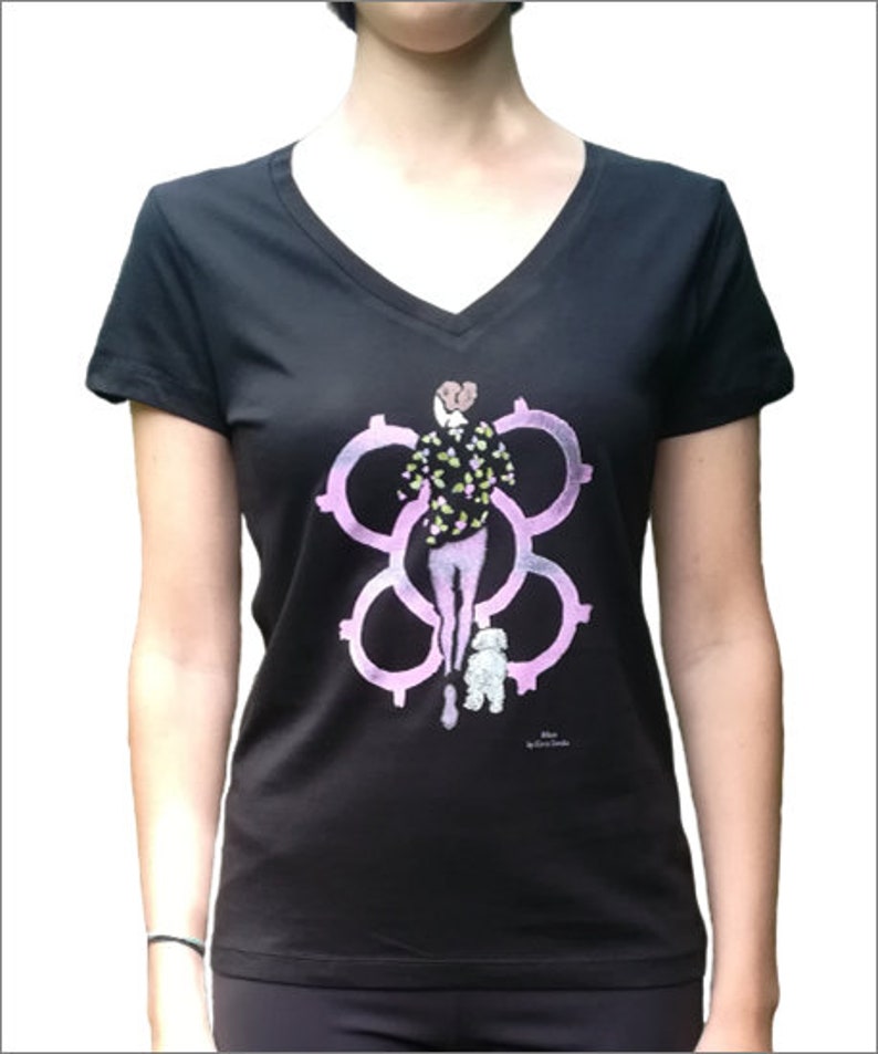 Running Black Bilbao women's T-shirt, Organic cotton T-shirt, Original printed T-shirt, Dress T-shirt, T-shirt, Elena Ciordia image 2