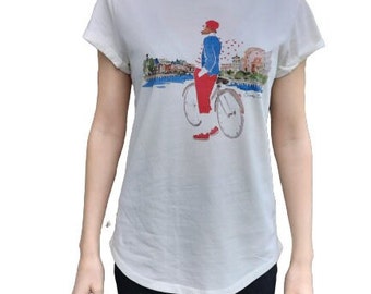 Ría de Plentzia women's T-shirt, Organic cotton T-shirt, Original printed T-shirt, Dress T-shirt, T-shirt, Elena Ciordia