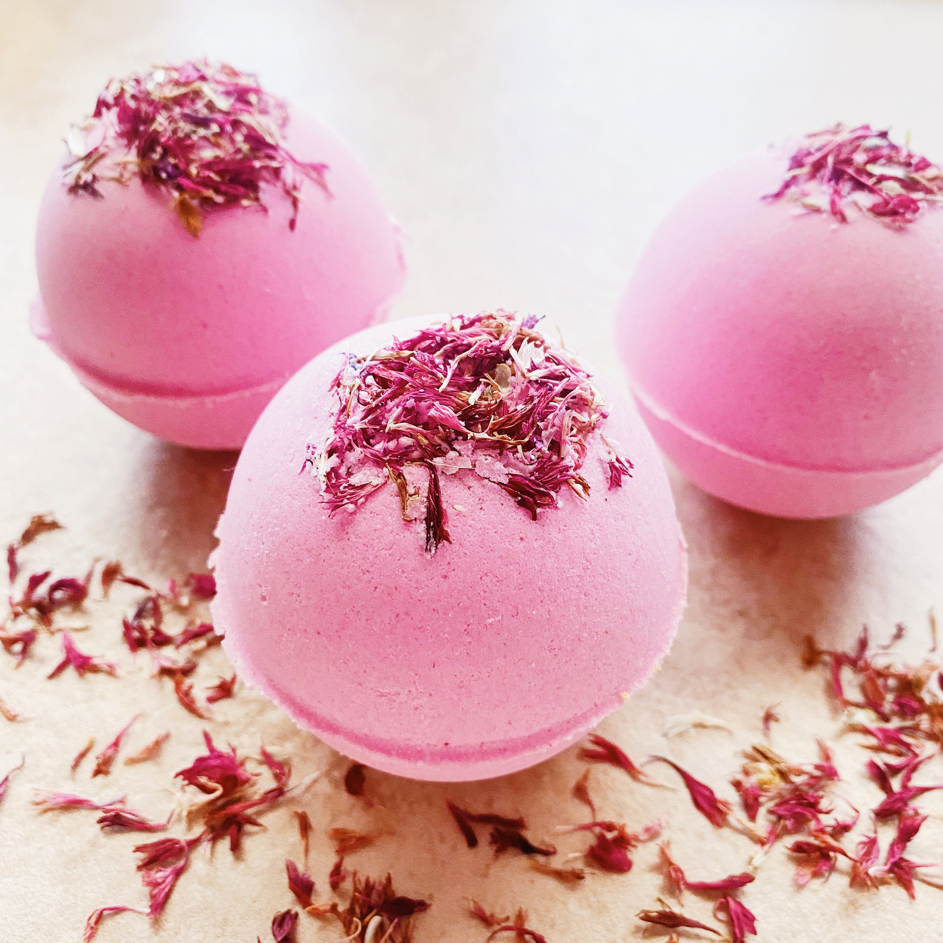 Peony & Amberwood Bath Bomb / Pink Bath Fizzy / Gift for Her / Etsy