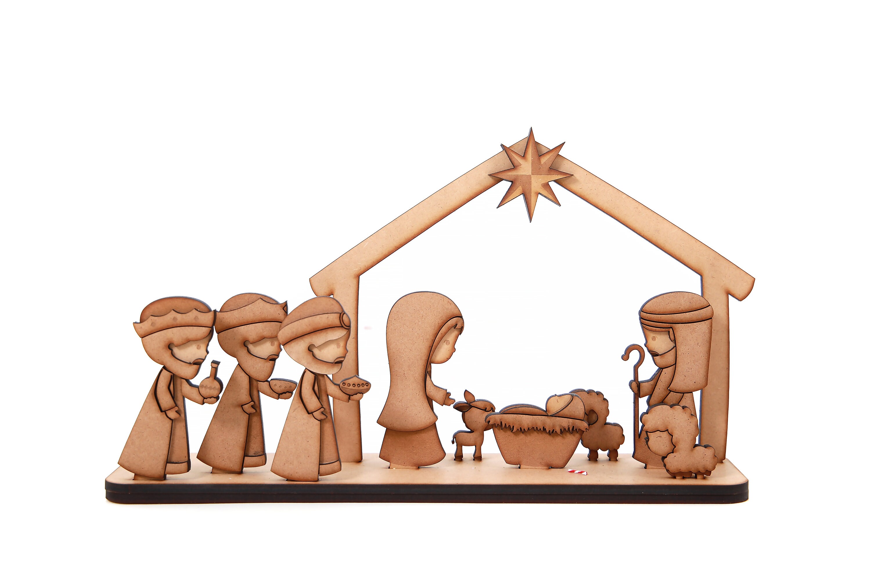 Riffelmacher 78083 Nativity Scene Figures Christmas and Decoration Pack of 10 Multi-Coloured 