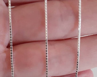 Silver BOX Chains, Square Box Chain, 925 Sterling Silver, Dainty Chain, Pendant Necklace, Layering Chain, Made in Italy