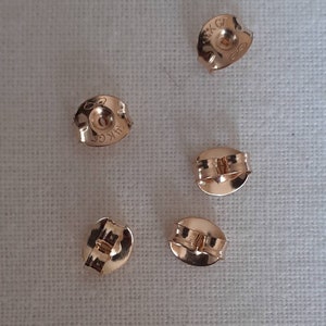 9K Solid Gold Scrolls, Earring Backs Scroll Style, Solid Gold, 9ct Real Gold Butterfly Back Earring Scrolls, Internal Hole Diameter 0.8mm