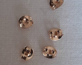 9K Solid Gold Scrolls, Earring Backs Scroll Style, Solid Gold, 9ct Real Gold Butterfly Back Earring Scrolls, Internal Hole Diameter 0.8mm