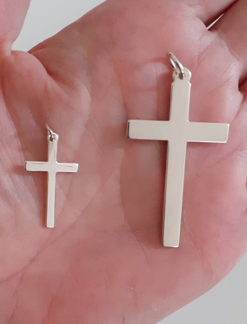 925 Sterling Silver Cross Necklace 925 Sterling Silver Trace Etsy UK