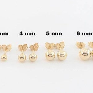 Mini Studs 9K Solid Gold Ball Stud Earrings 100% Recycled - Etsy UK