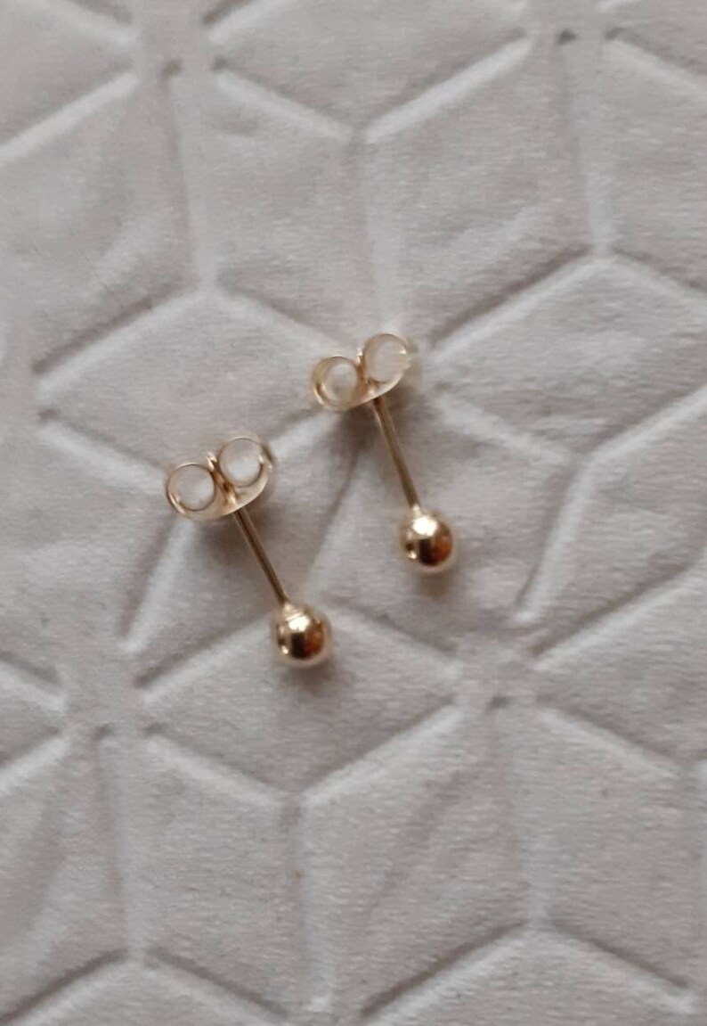 9 Karat Solid Gold Ball Stud Earrings 9ct Yellow Gold Ball Etsy