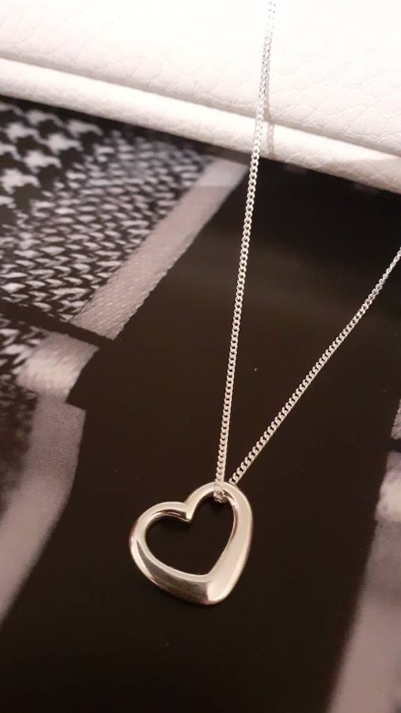Heart Necklace, Sterling Silver, Plain Heart, Simple Heart, Modern Heart  Jewelry, Organic Heart, Open Heart, Silver Heart, Minimalist Heart - Etsy