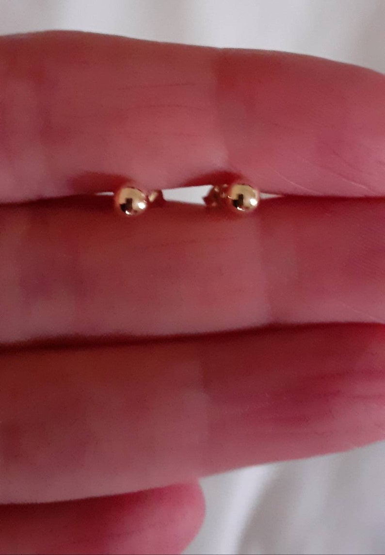 9 Karat Solid Gold Ball Stud Earrings 9ct Yellow Gold Ball Etsy
