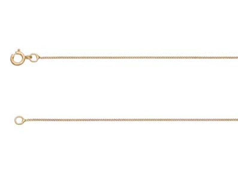9K SOLID Gold Diamond Cut Curb Chain, Dainty Curb Chain, 9K Gold Necklace, Layering Chain, Real 9K Gold, Diamond Cut Finish, Made in Italy image 5