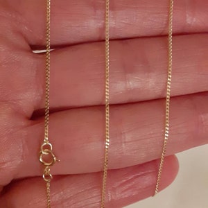9K SOLID Gold Diamond Cut Curb Chain, Dainty Curb Chain, 9K Gold Necklace, Layering Chain, Real 9K Gold, Diamond Cut Finish, Made in Italy