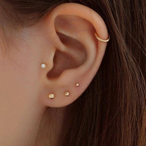 9K Gold Ball Stud Earrings Solid Gold Tiny Studs 9ct Gold