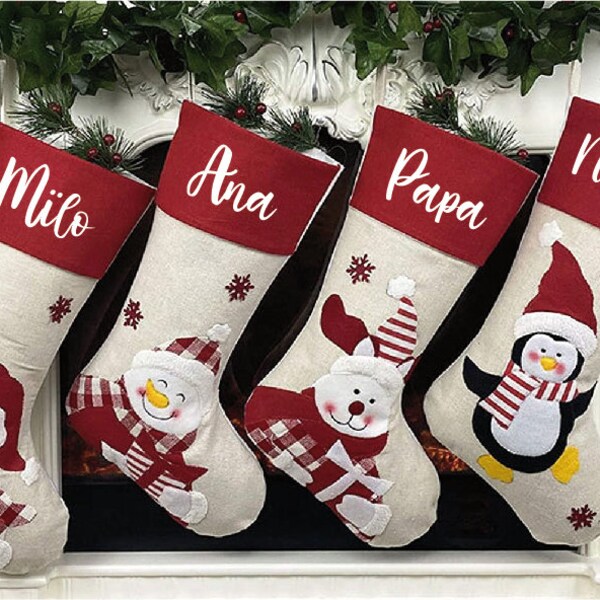 Chaussettes de Noël / bottes de Noël/ bas de Noël personnalisées avec prénom