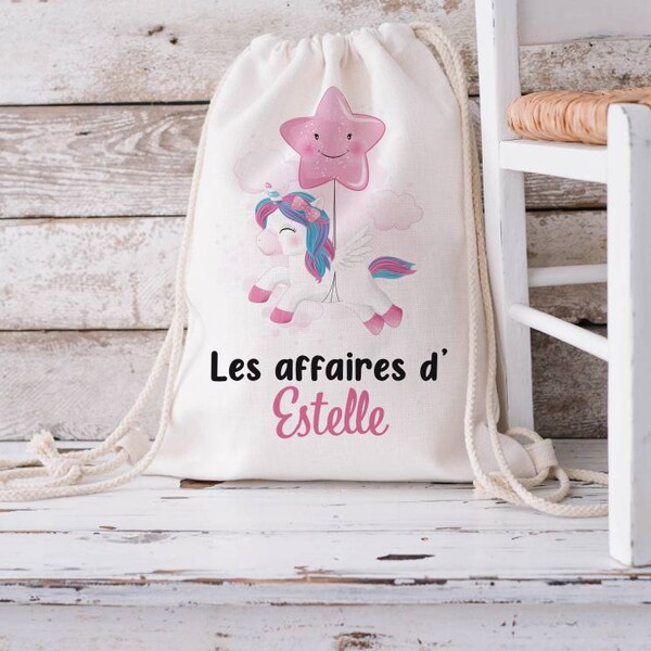 Sac à affaires personnalisé - modèle "Licorne"