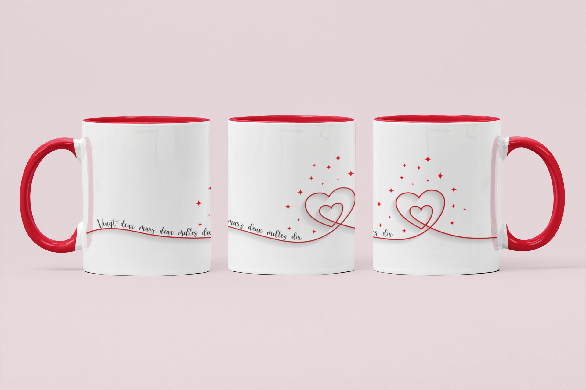 Mug Personnalisé - Modèle Coeur Date