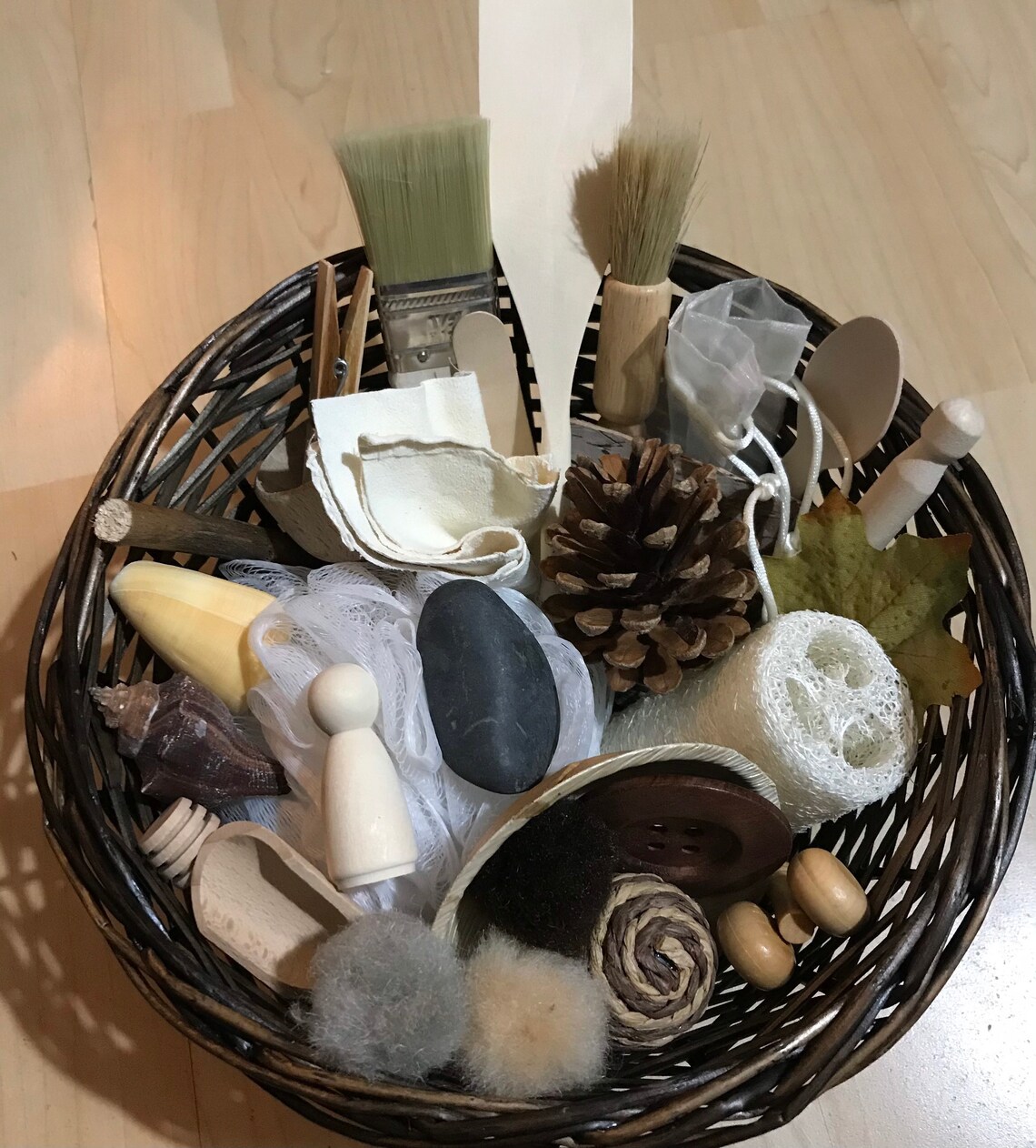 Heuristic Sensory Treasure Basket For Babies & Toddlers Etsy