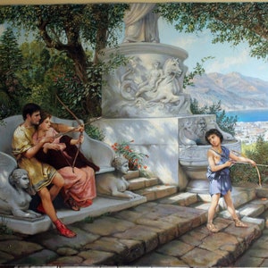 A dangerous lesson, Siemiradzki, reproduction