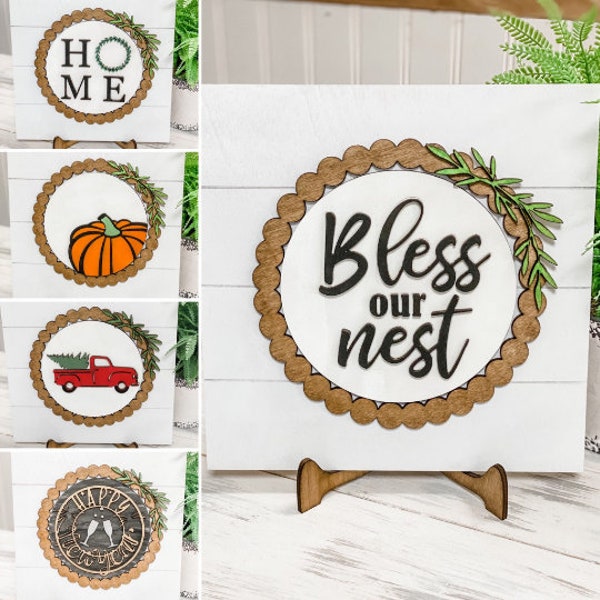 Interchangeable Shiplap Home Sign, Farmhouse Décor, Farmhouse Sign, Home Décor, Holiday Inserts, Seasonal Signs, Fall, DIY Paint Kits