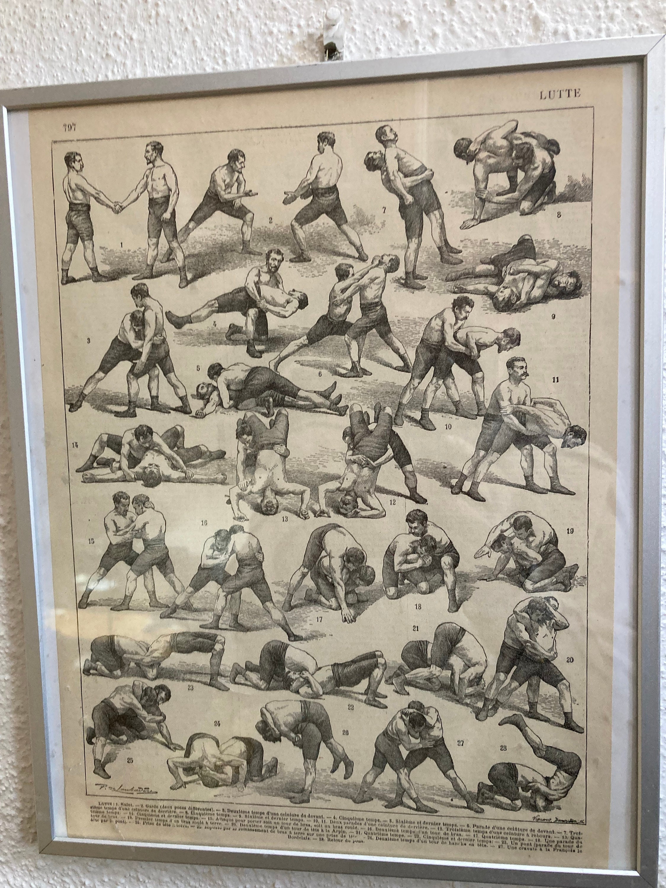 Poster Vintage de Mouvements Lutte Greco-Romaine