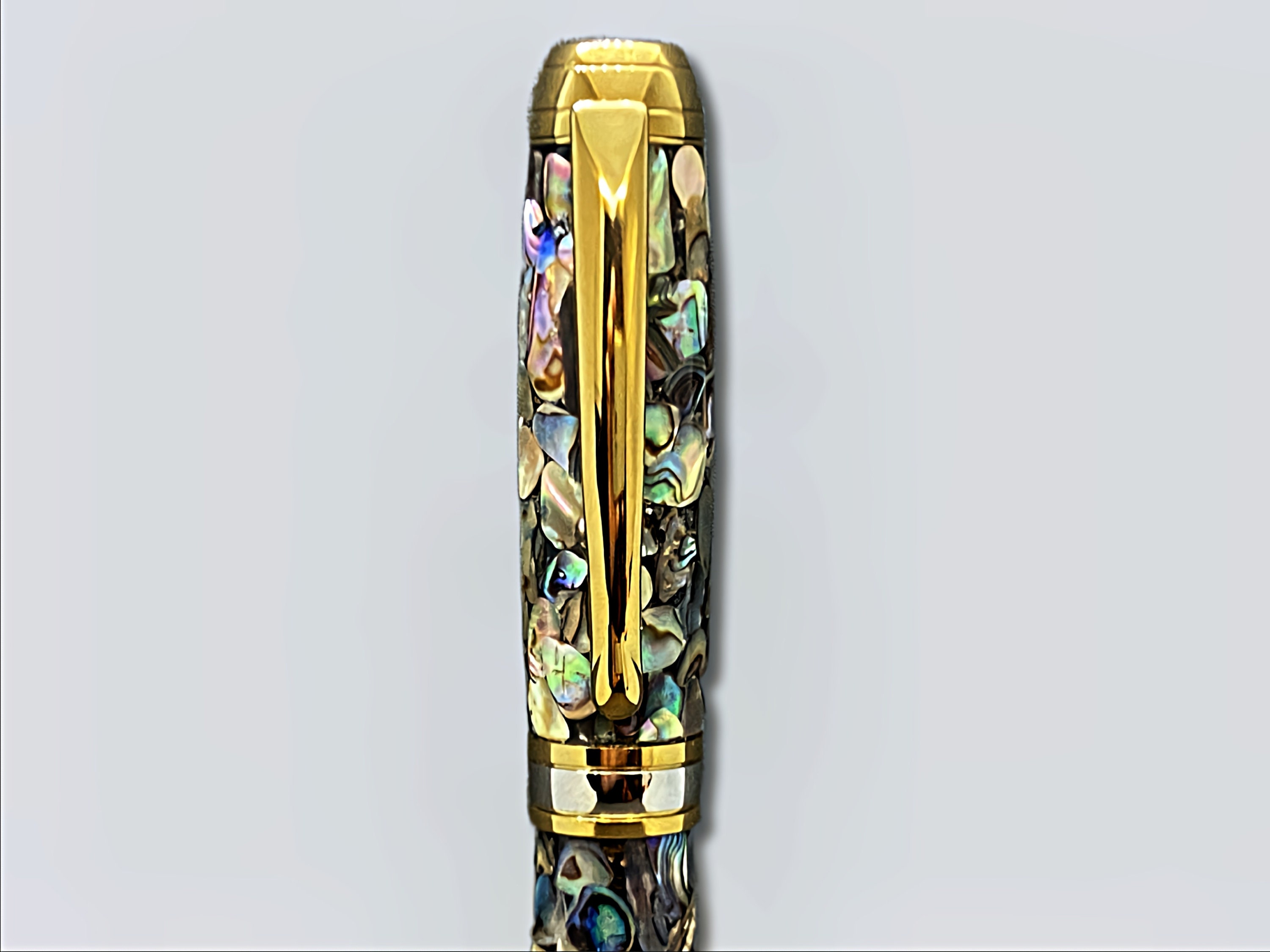 Mistral Fountain Pen in Paua Abalone and Gold With Rhodium Accents Etsy