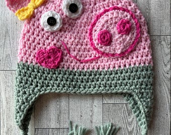 Patrón de crochet - Descargar PDF - Gorro de Evie Pig