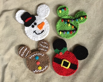 Mouse Ornament Set - Crochet Pattern - PDF DOwnload Only