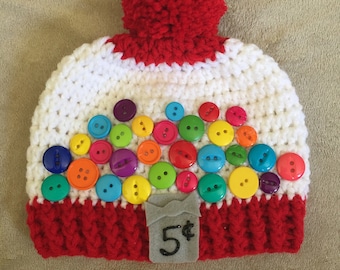 Patrón de crochet - Descarga PDF - Gorro Bubble Gum Machine