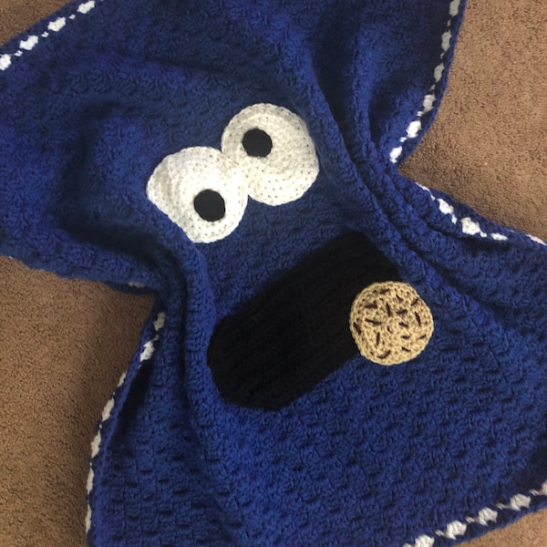 Crochet Pattern-PDF Download-Cookie Monster Baby Blanket