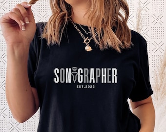 Personalized Sonographer Shirt Custom Sonographer Graduation Gifts for Men Ultrasound Tech T Shirts for Women RDMS Tshirt