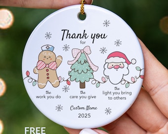Nurse Ornament, Nurse Appreciation Gift, Thank You Gift for Nurse, Personalized Nurse Gift, RN Gift, Positive Quote Gift, Leaving Gifts