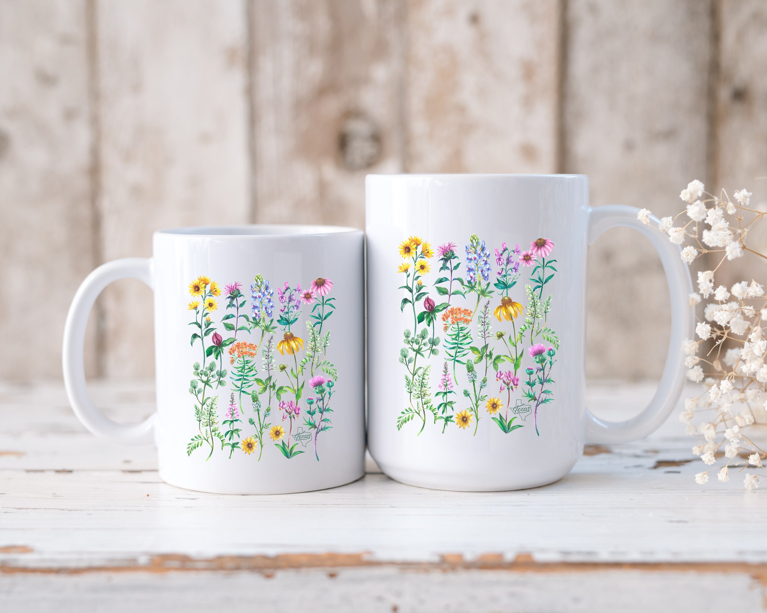 Texas Wildflower Mug Floral Mug New Home Gift for Plant Lover Neighbor ...