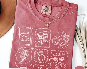 Future Mrs Shirt, Custom Engagement Shirt, Personalized Bride Shirt, Newly Engaged Gift, Bridal Sweater, Bride Shirts, Comfort Colors Shirts