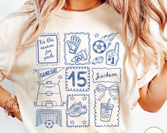 Personalized Soccer Mom Shirt Comfort Colors, Custom Name Number Tee, Senior 2026 Soccer Mom T-shirt, Soccer Mom Gift, Game Day Shirt