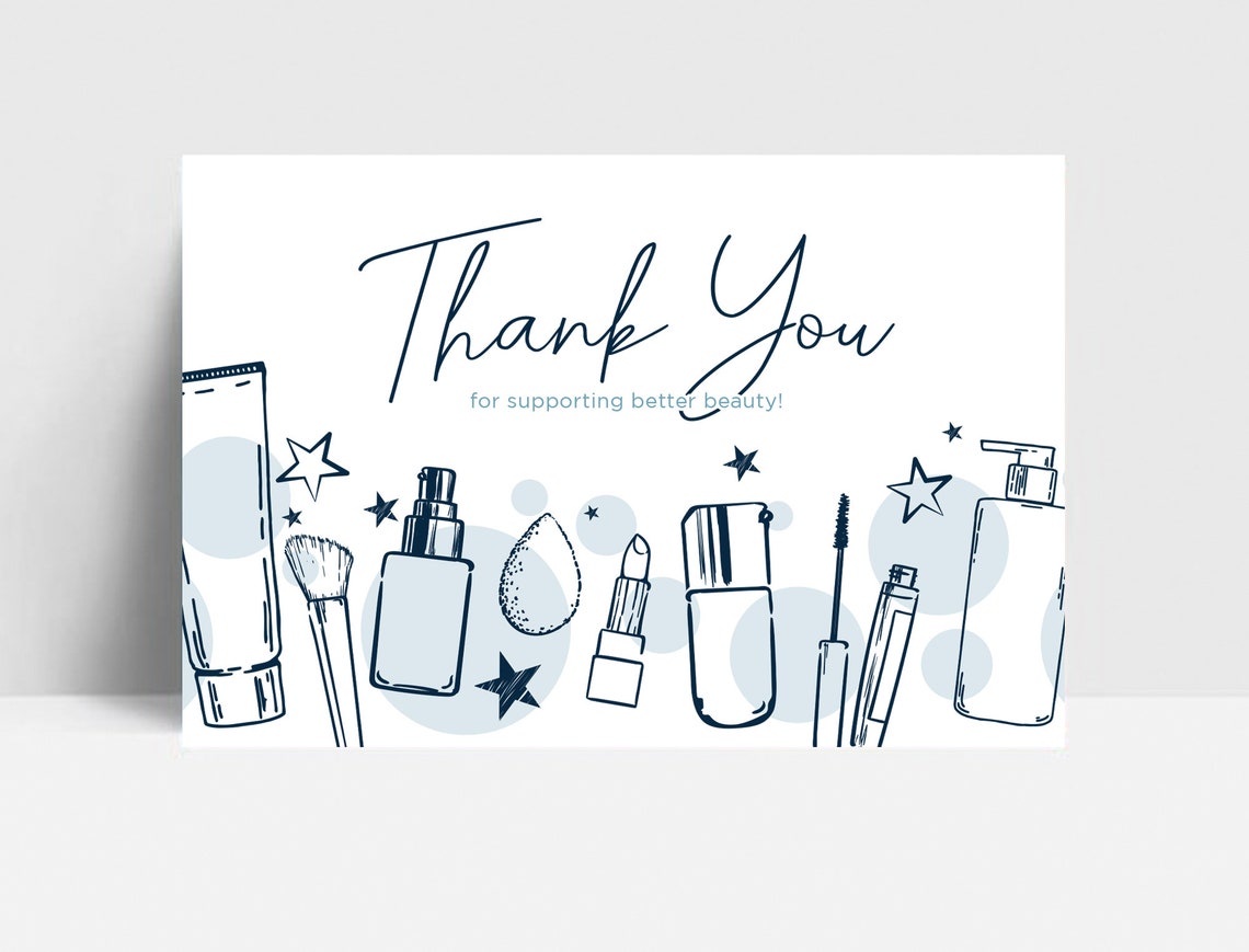 Editable Beautycounter Hand Drawn Product Thank You Postcard - Etsy