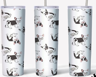 Adorable French Bulldog Tumbler - Personalized Tumbler/Skinny Tumbler