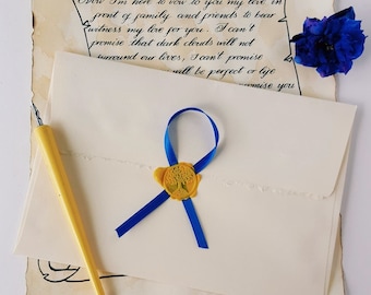 Old Paper Wax Sealed Envelope/Letter, Personalized Letter On Aged Paper For Wedding Vows, Valentine's Day, Anniversary, Engagement
