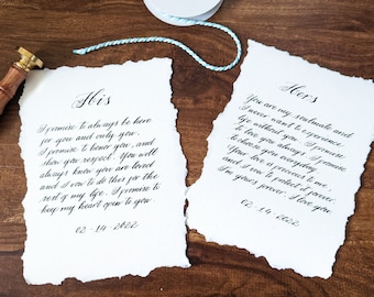 Handwritten Calligraphy Love Letters On Cotton Paper, Poems, Anniversary, Wedding Vows, Birthday Letters, Deckled Edges Letters