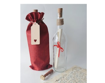 Handwritten Calligraphy Letter In A Bottle, Love Letter, Message, Proposal Letter In Bottle, Invitations & Announcements, Valentine's Gift